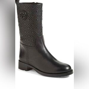 Tory Burch Marion Quilted Leather Moto Boots 8